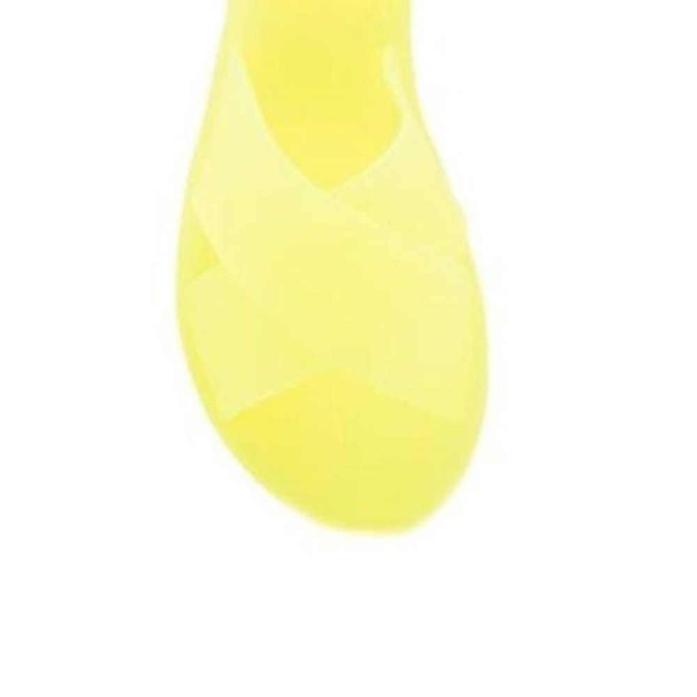 !! NEW !! Matte Jelly Slide Sandals in Neon Yellow - Picture 3 of 4